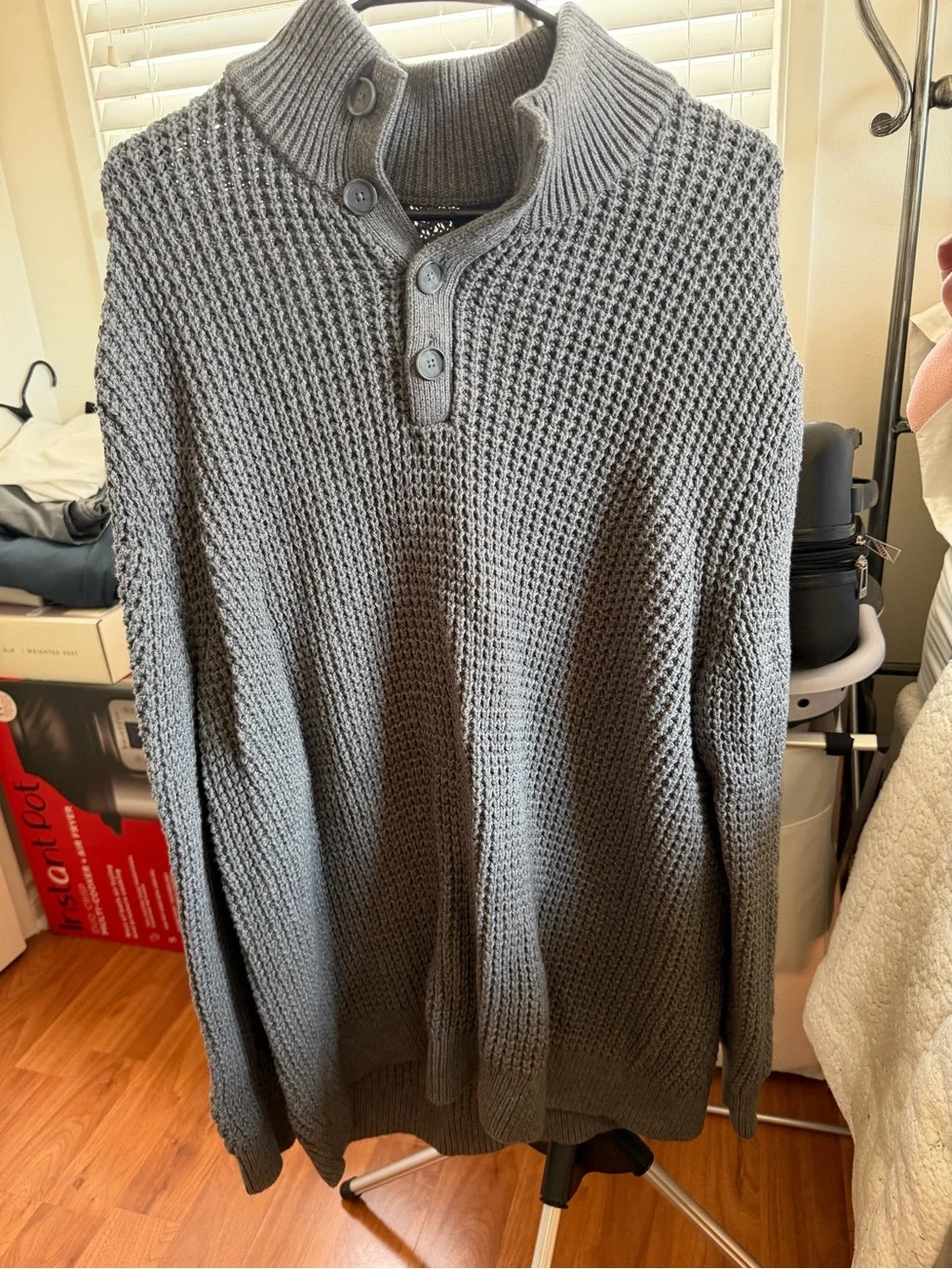 Banana Republic Men's-Style Gray Knit Button Cardigan - XXL